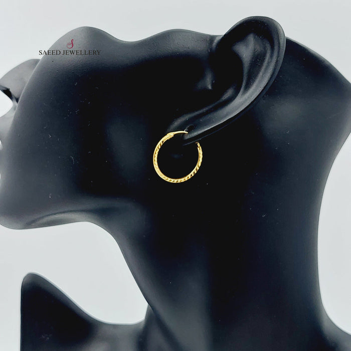 21K Rounded Earrings Made of 21K Yellow Gold by Saeed Jewelry-25569