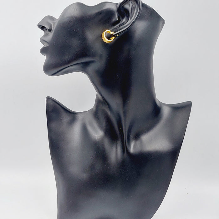 21K Rounded Earrings Made of 21K Yellow Gold by Saeed Jewelry-25310