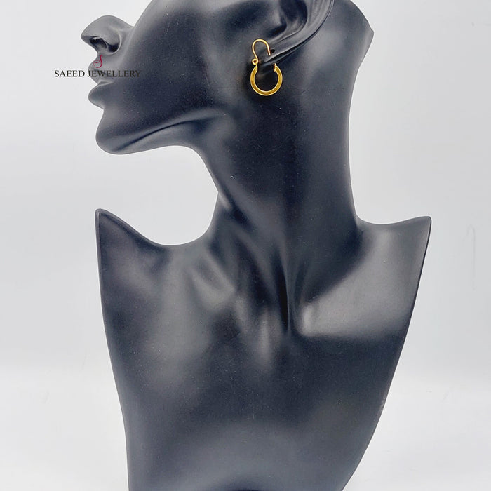 21K Rounded Earrings Made of 21K Yellow Gold by Saeed Jewelry-26762