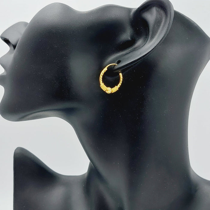 21K Rounded Earrings Made of 21K Yellow Gold by Saeed Jewelry-26490
