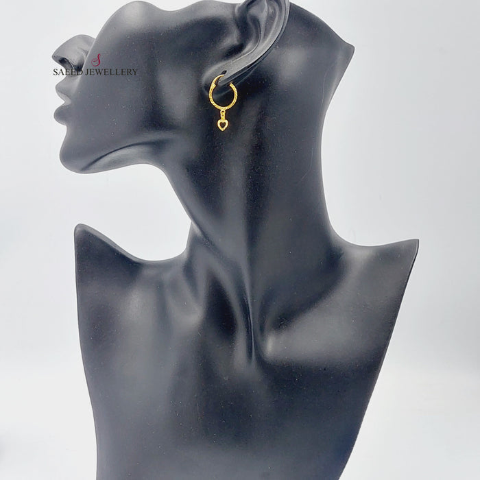 Rounded Earrings Made Of 21K Yellow Gold by Saeed Jewelry-27420