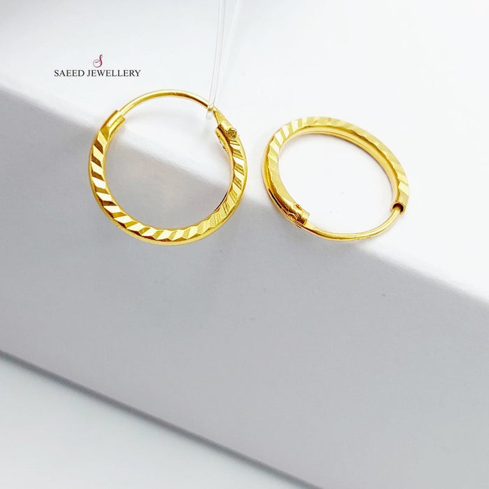 21K Rounded Earrings Made of 21K Yellow Gold by Saeed Jewelry-26730
