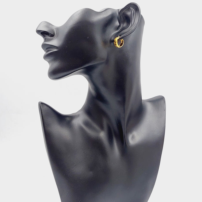 21K Rounded Earrings Made of 21K Yellow Gold by Saeed Jewelry-25573