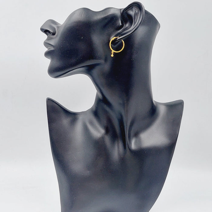 21K Rounded Earrings Made of 21K Yellow Gold by Saeed Jewelry-25696