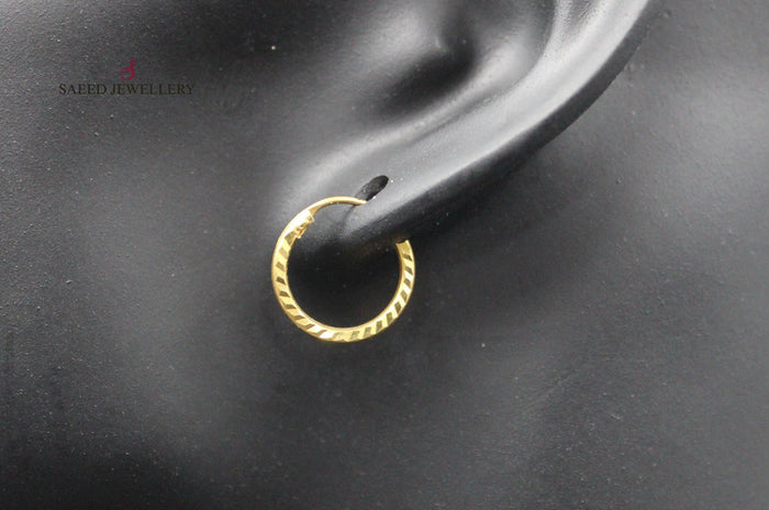 21K Rounded Earrings Made of 21K Yellow Gold by Saeed Jewelry-26492