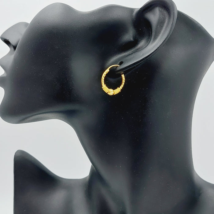 21K Gold Hoop Earrings by Saeed Jewelry - Image 3