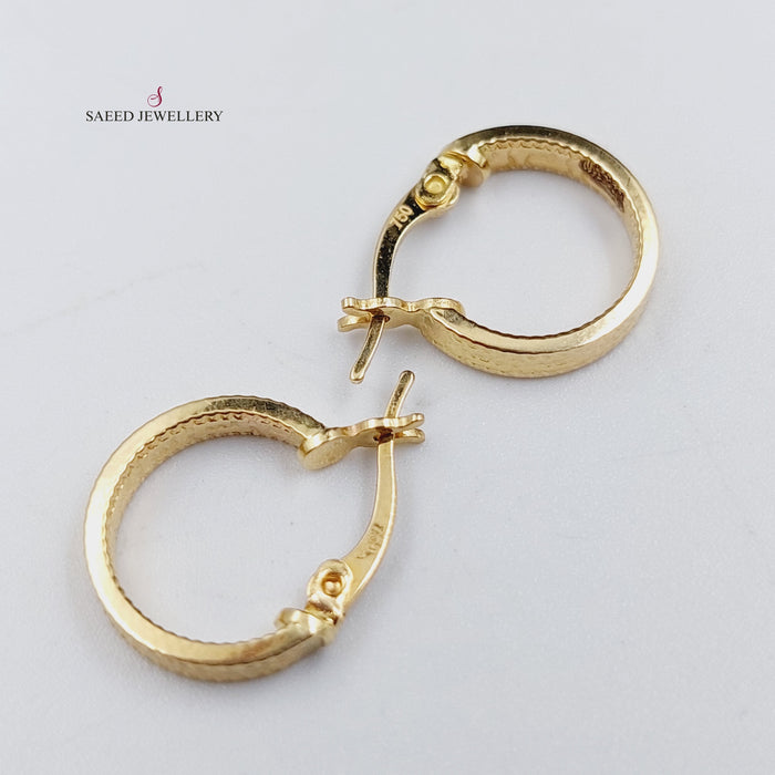 18K Rounded Earrings Made of 18K Yellow Gold by Saeed Jewelry-23134