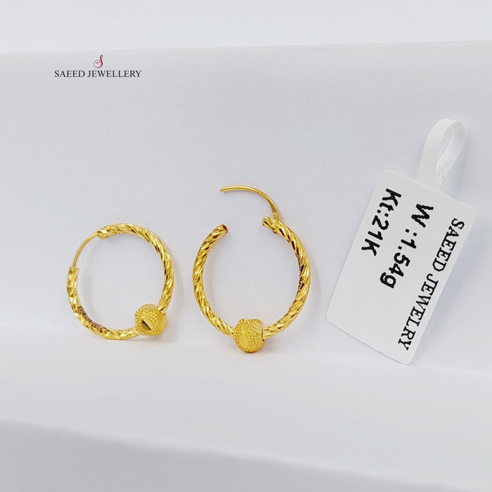 21K حلق ذبلة-مجوهرات الشيخ سعيد-Saeed Jewelry