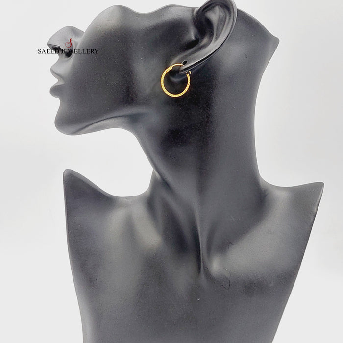 21K حلق ذبلة-مجوهرات الشيخ سعيد-Saeed Jewelry