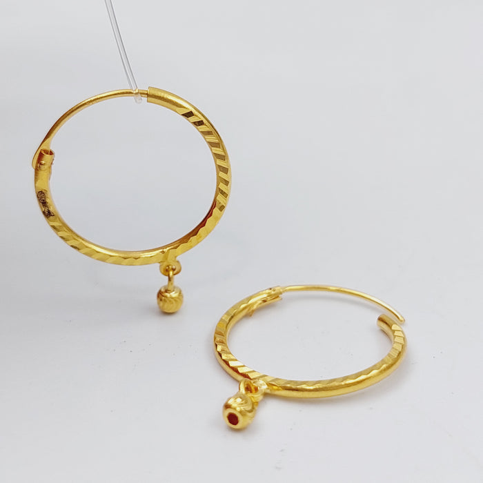 21K Rounded Earrings Made of 21K Yellow Gold by Saeed Jewelry-25696