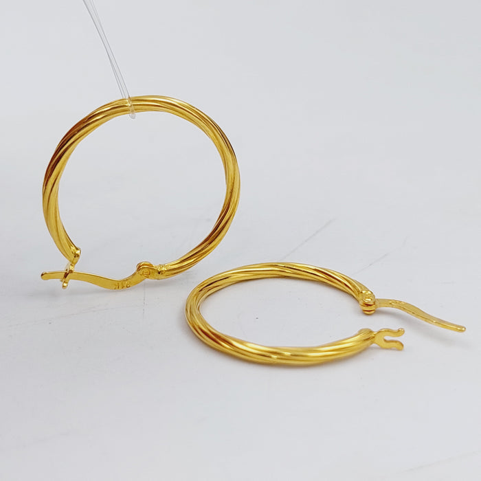 21K Rounded Earrings Made of 21K Yellow Gold by Saeed Jewelry-25318