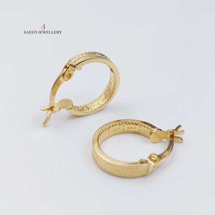 18K Rounded Earrings Made of 18K Yellow Gold by Saeed Jewelry-23134