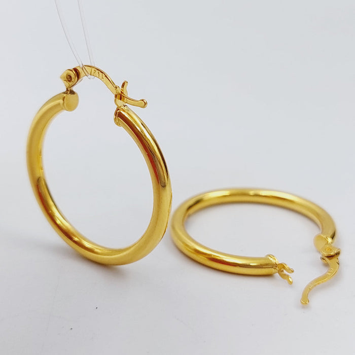 21K Rounded Earrings Made of 21K Yellow Gold by Saeed Jewelry-25314