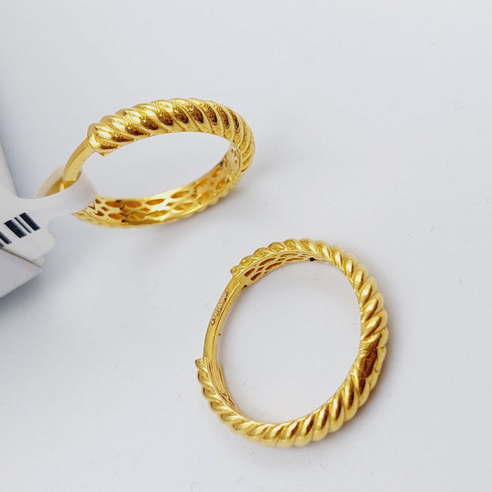 21K Rounded Earrings Made of 21K Yellow Gold by Saeed Jewelry-25598