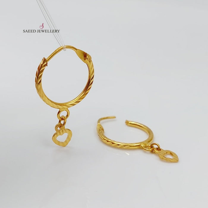 Rounded Earrings Made Of 21K Yellow Gold by Saeed Jewelry-27741