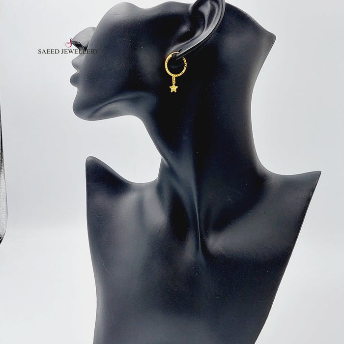 Rounded Earrings Made Of 21K Yellow Gold by Saeed Jewelry-27419