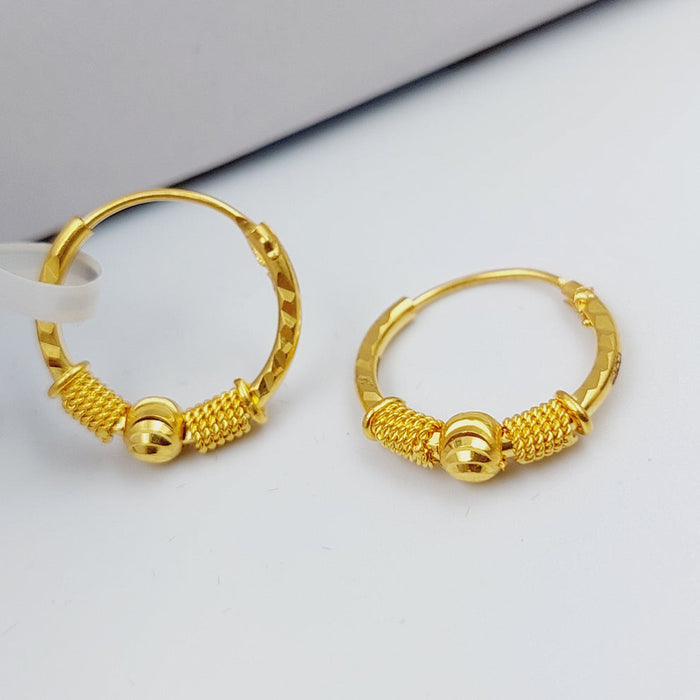 21K Rounded Earrings Made of 21K Yellow Gold by Saeed Jewelry-26490