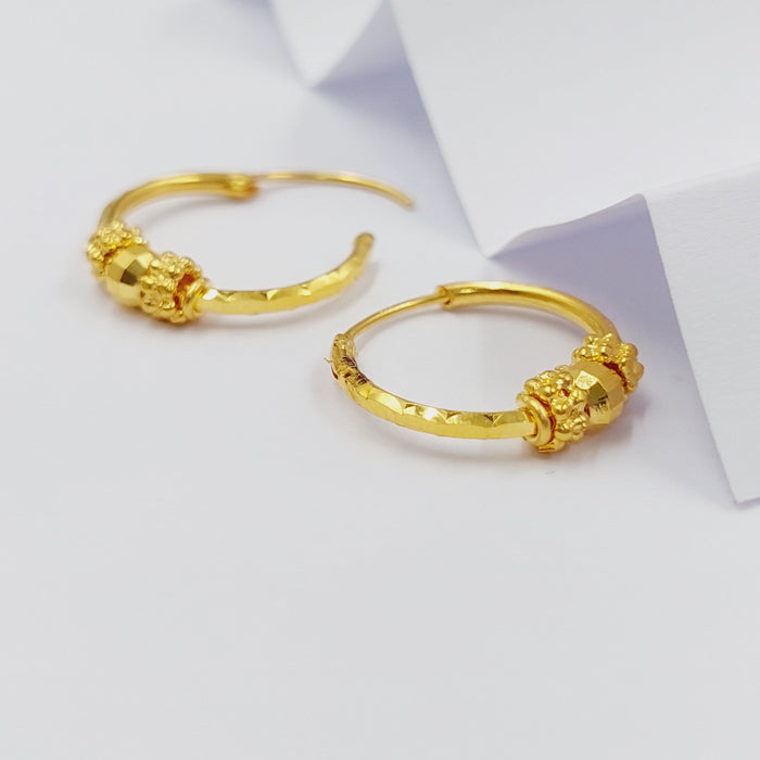 Hoop Earrings Made Of 21K Yellow Gold by Saeed Jewelry-28331