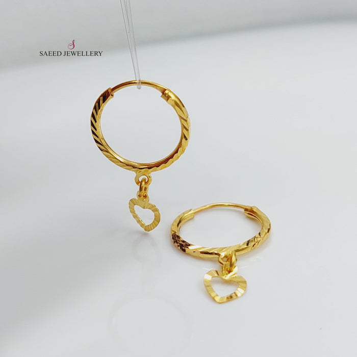 Rounded Earrings Made Of 21K Yellow Gold by Saeed Jewelry-27420
