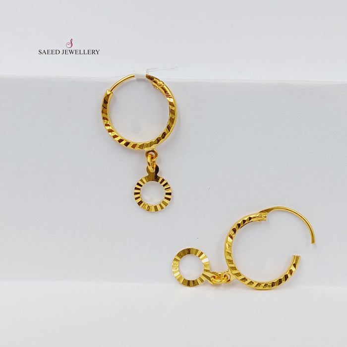 21K حلق ذبلة-مجوهرات الشيخ سعيد-Saeed Jewelry