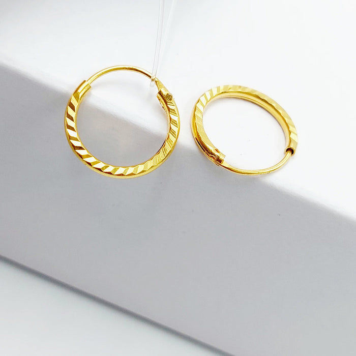 21K Rounded Earrings Made of 21K Yellow Gold by Saeed Jewelry-26489