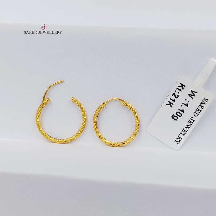 21K حلق ذبلة-مجوهرات الشيخ سعيد-Saeed Jewelry