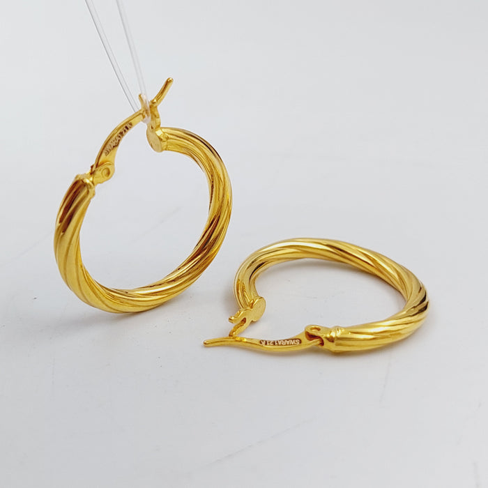 21K Rounded Earrings Made of 21K Yellow Gold by Saeed Jewelry-25315