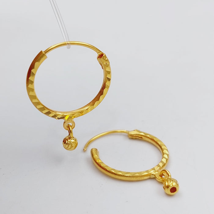 21K Rounded Earrings Made of 21K Yellow Gold by Saeed Jewelry-25698