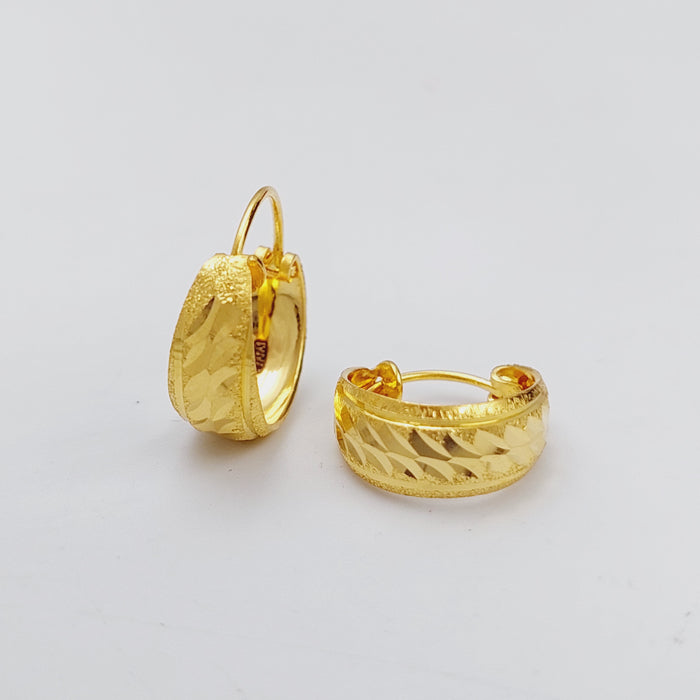 21K Rounded Earrings Made of 21K Yellow Gold by Saeed Jewelry-25574