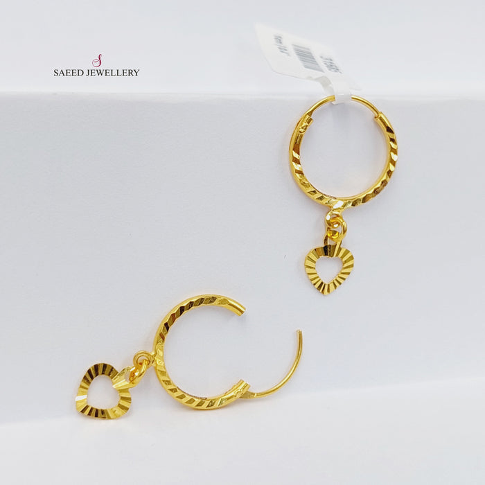 21K حلق ذبلة-مجوهرات الشيخ سعيد-Saeed Jewelry