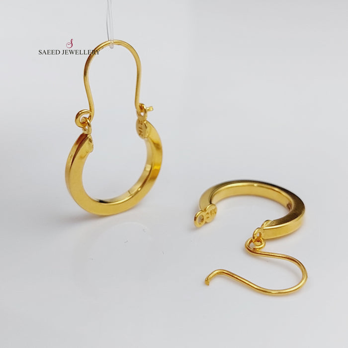 21K Rounded Earrings Made of 21K Yellow Gold by Saeed Jewelry-26762