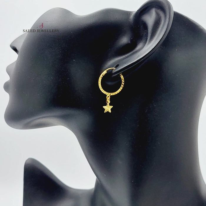 Rounded Earrings Made Of 21K Yellow Gold by Saeed Jewelry-27419
