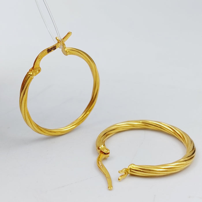 21K Rounded Earrings Made of 21K Yellow Gold by Saeed Jewelry-25316