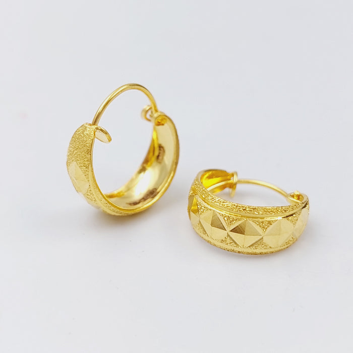 21K Rounded Earrings Made of 21K Yellow Gold by Saeed Jewelry-25570
