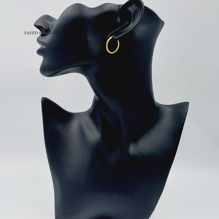 21K Rounded Earrings Made of 21K Yellow Gold by Saeed Jewelry-25569