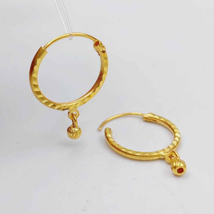 21K Rounded Earrings Made of 21K Yellow Gold by Saeed Jewelry-25698