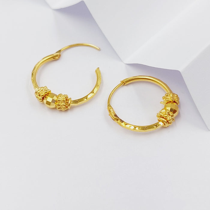Hoop Earrings Made Of 21K Yellow Gold by Saeed Jewelry-28331