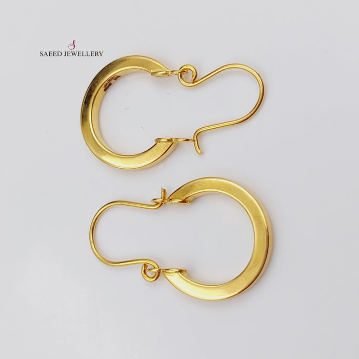 21K Rounded Earrings Made of 21K Yellow Gold by Saeed Jewelry-26762