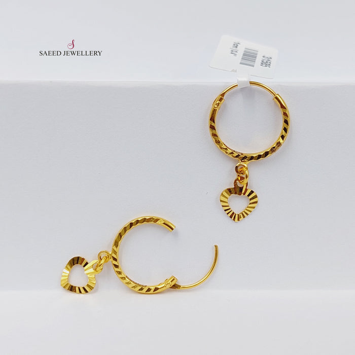 21K حلق ذبلة-مجوهرات الشيخ سعيد-Saeed Jewelry