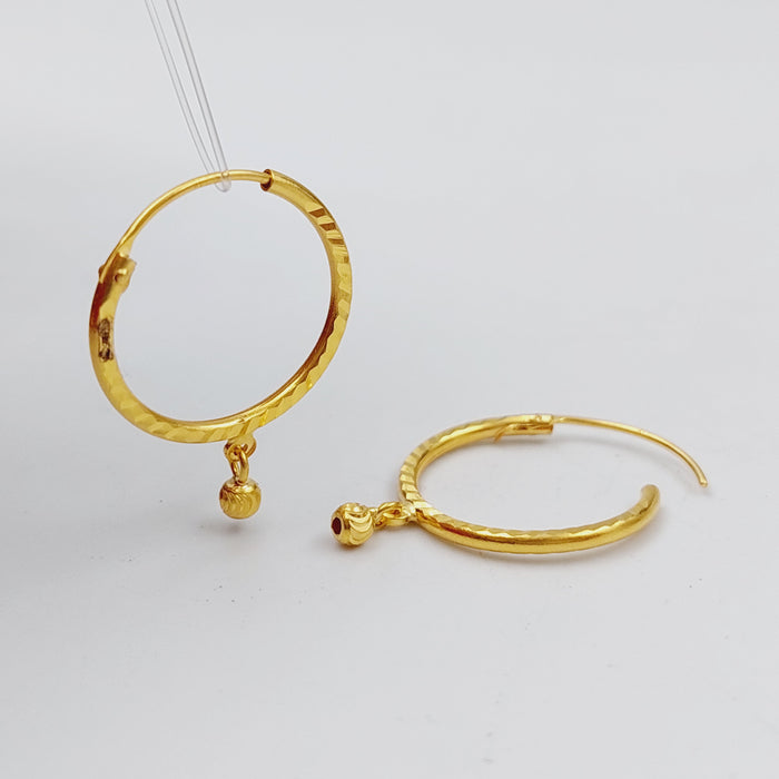 21K Rounded Earrings Made of 21K Yellow Gold by Saeed Jewelry-25696