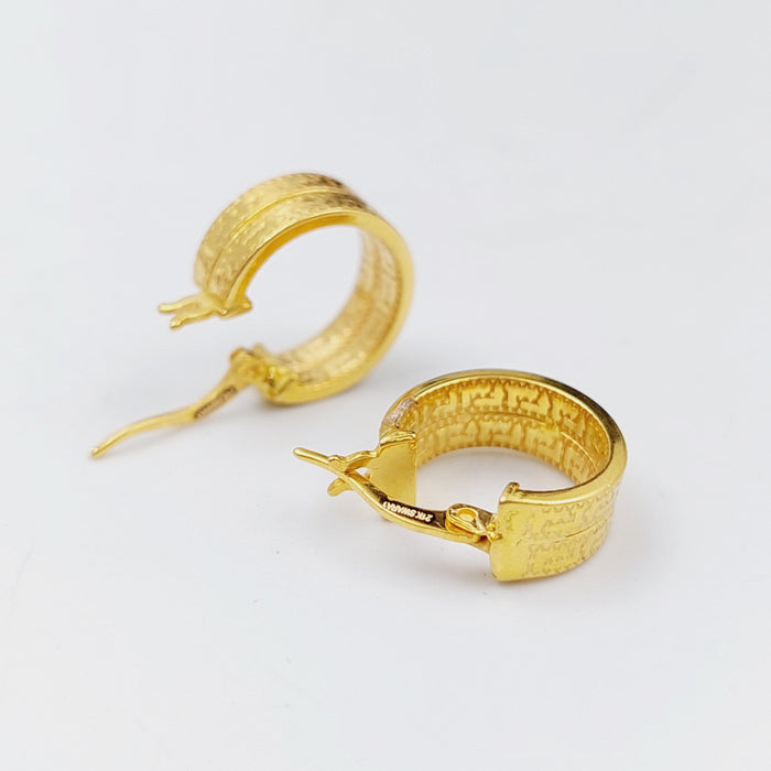 21K Rounded Earrings Made of 21K Yellow Gold by Saeed Jewelry-25310