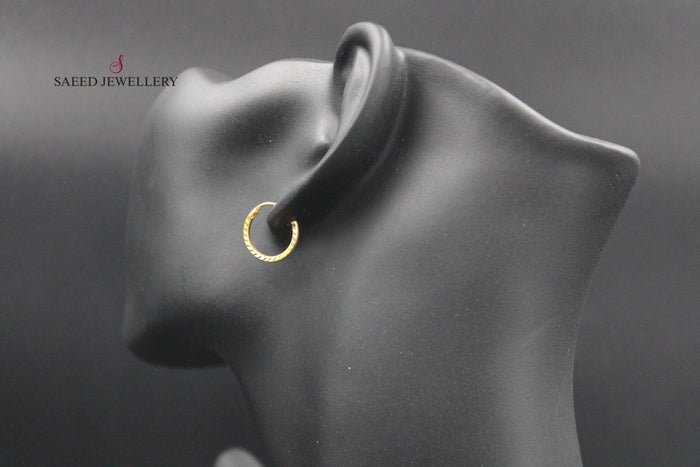 21K Rounded Earrings Made of 21K Yellow Gold by Saeed Jewelry-26492