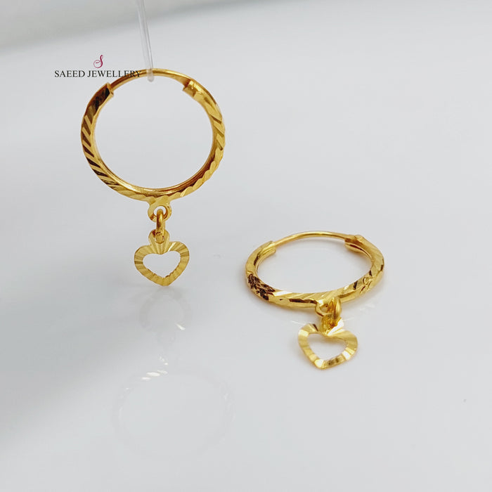 Rounded Earrings Made Of 21K Yellow Gold by Saeed Jewelry-27420