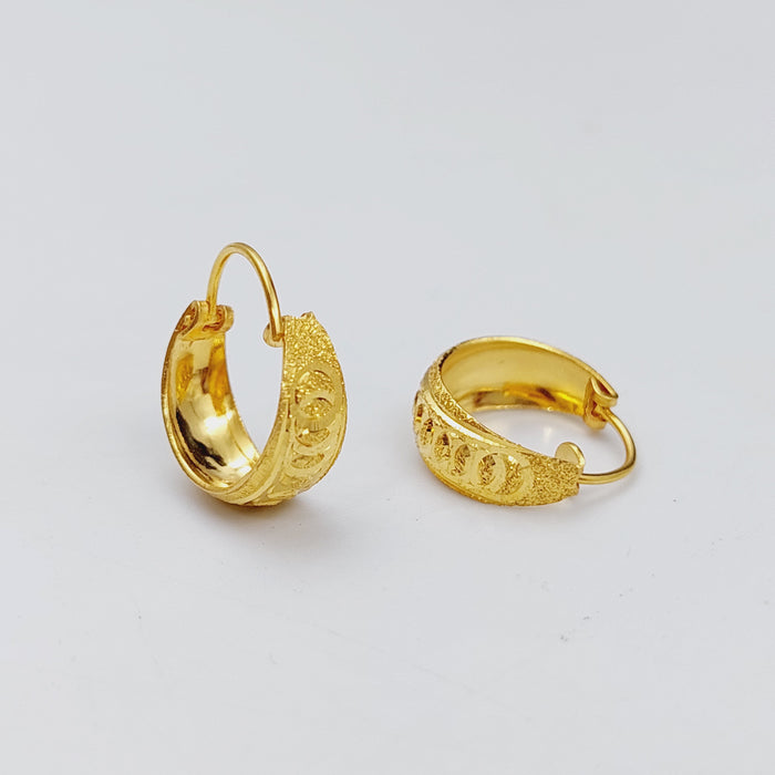 21K Rounded Earrings Made of 21K Yellow Gold by Saeed Jewelry-25571