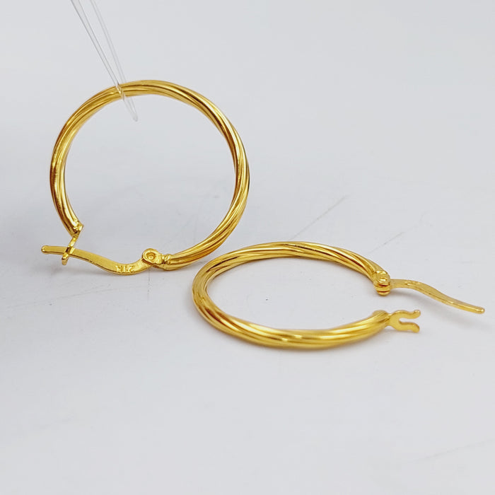 21K Rounded Earrings Made of 21K Yellow Gold by Saeed Jewelry-25318