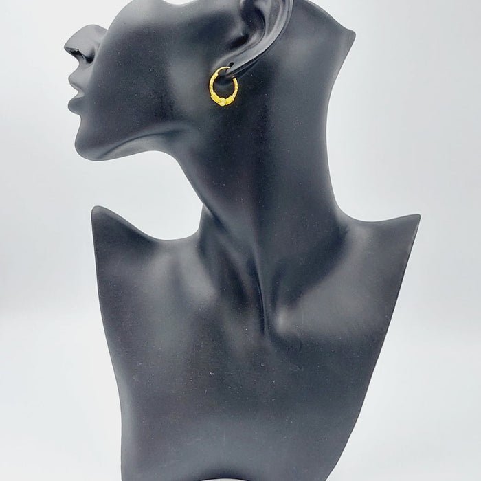 21K Rounded Earrings Made of 21K Yellow Gold by Saeed Jewelry-26488