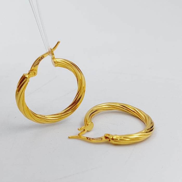 21K Rounded Earrings Made of 21K Yellow Gold by Saeed Jewelry-25315