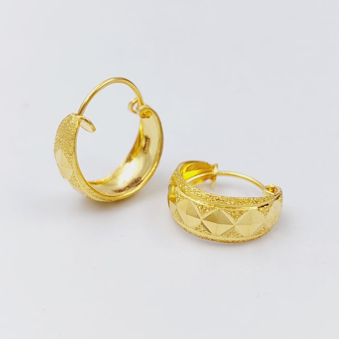 21K Rounded Earrings Made of 21K Yellow Gold by Saeed Jewelry-25573