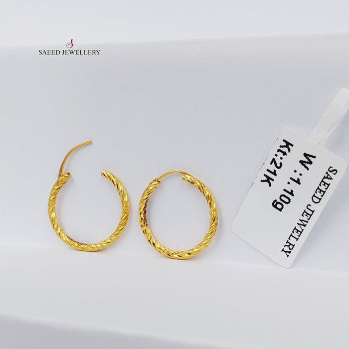 21K حلق ذبلة-مجوهرات الشيخ سعيد-Saeed Jewelry