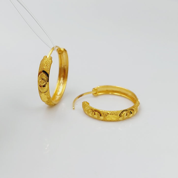21K Rounded Earrings Made of 21K Yellow Gold by Saeed Jewelry-26900